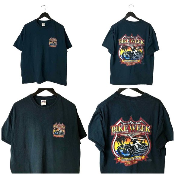 2014 73rd Annual Bike Week Dayton Beach Florida T Shirt Adult Black XL Solid - Picture 1 of 16